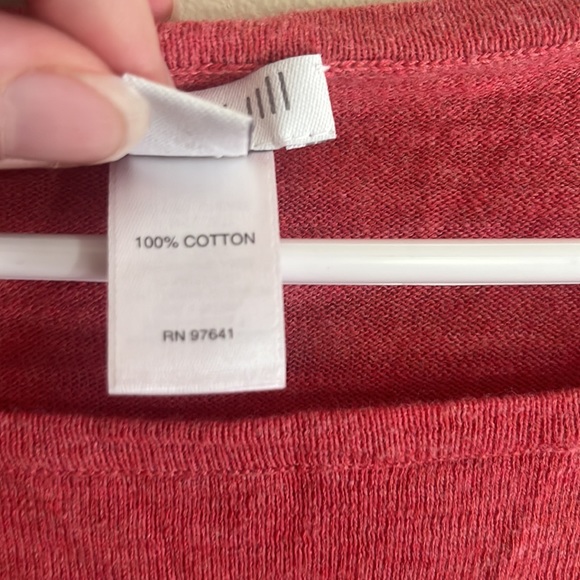 J Jill sweater xl lace up 100 % cotton pink top - Picture 4 of 5